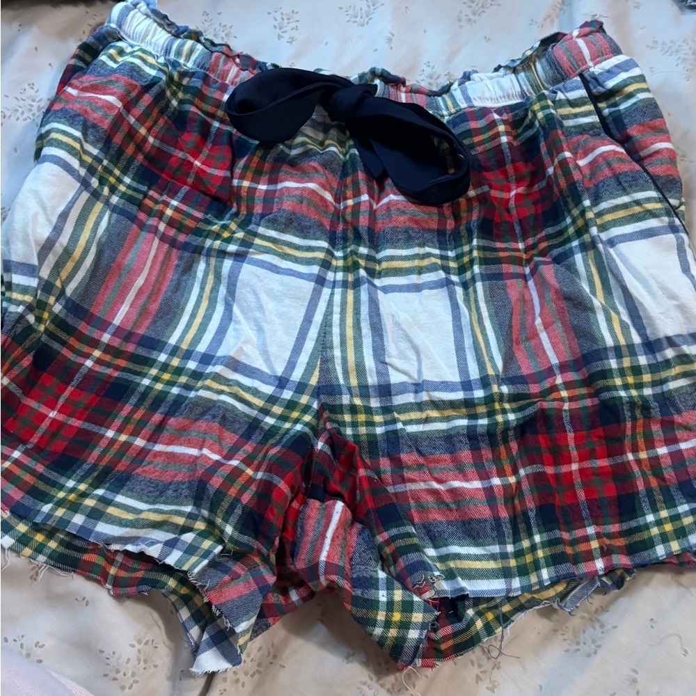 Aerie Plaid Women's Shorts with Bow Accent